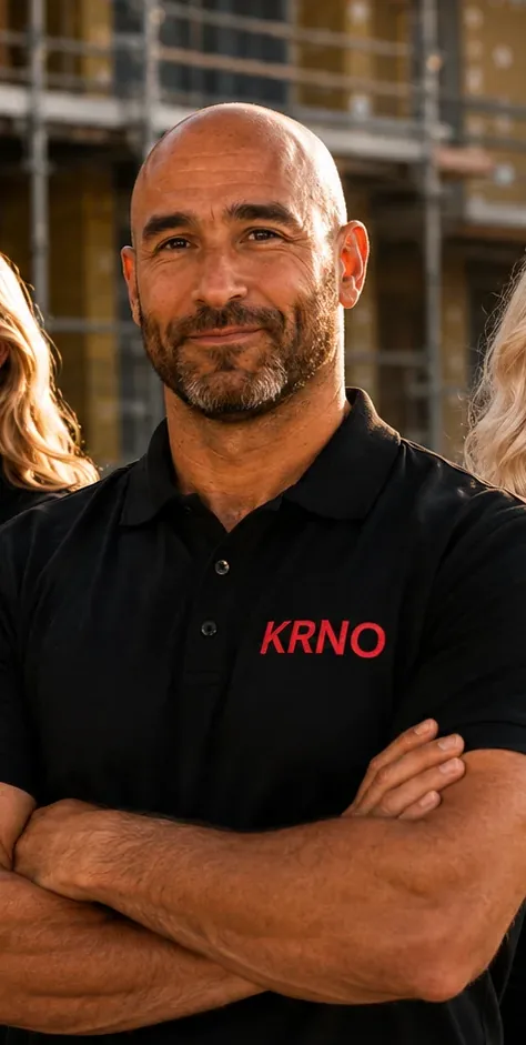 Ruben Arnold, cofondateur de KRNO, sur un chantier de rénovation
